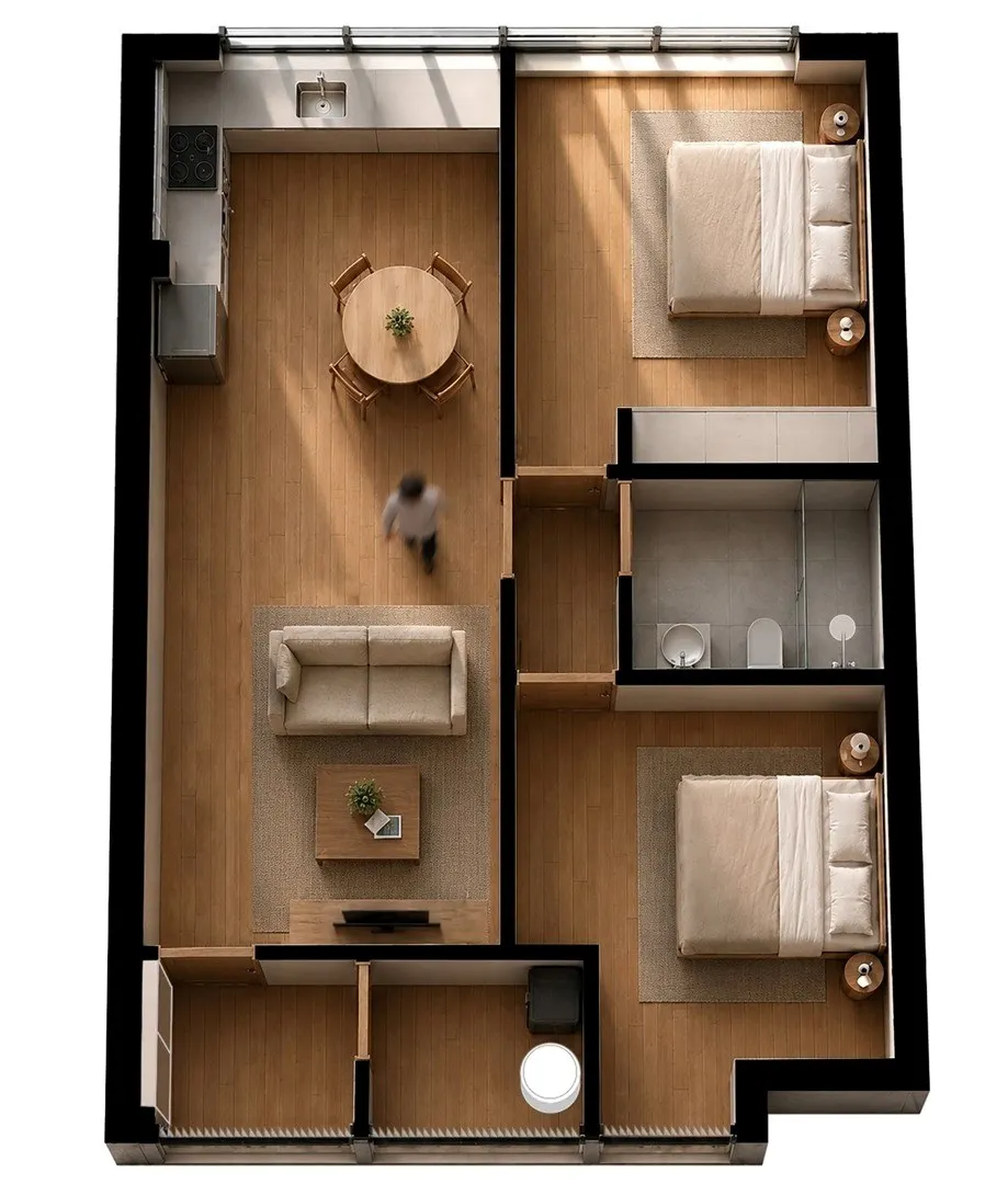 Apartamento T1+1