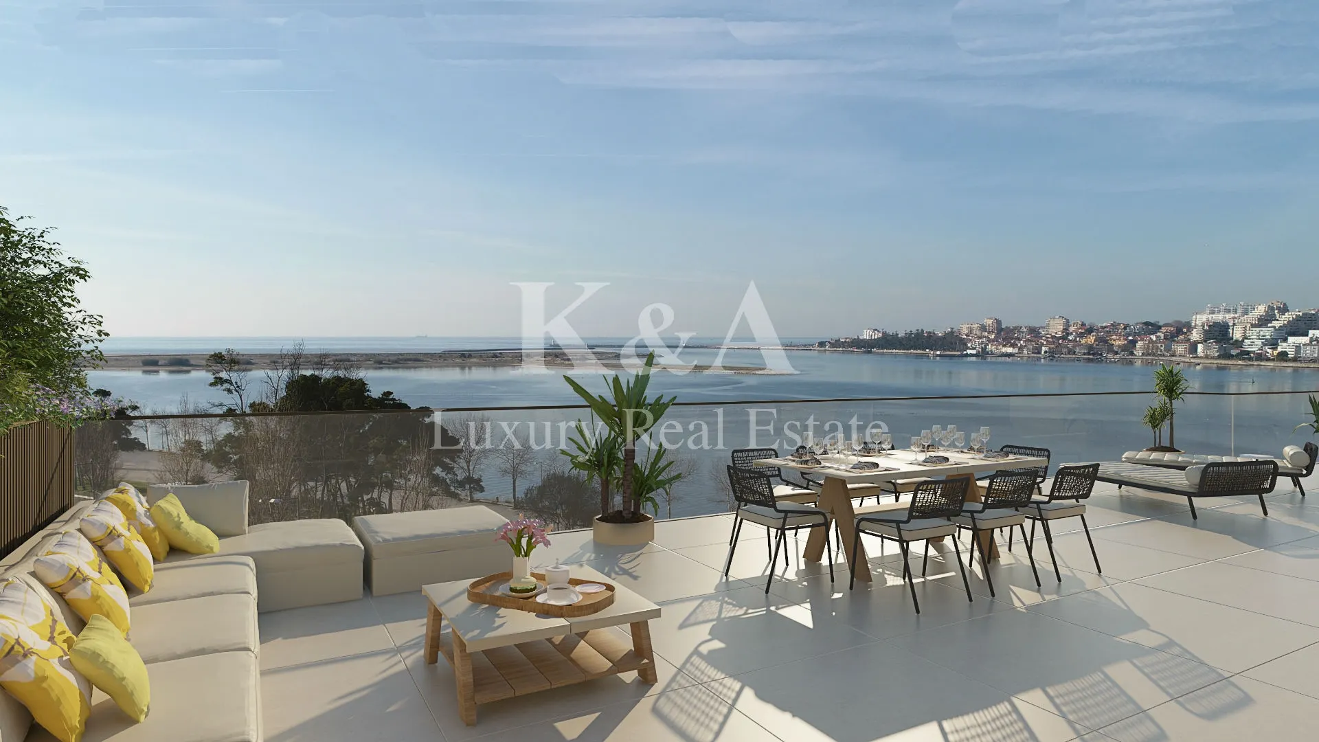 Apartamento com vistas de rio e mar