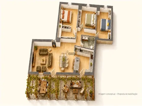 Casa alentejana para reabilitar com proposta conceptual T2+1 — Frandina, Estremoz