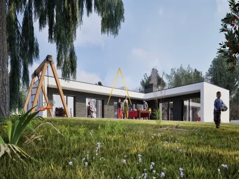 Moradia Isolada T4, inserida em 1352 m2 de terreno.