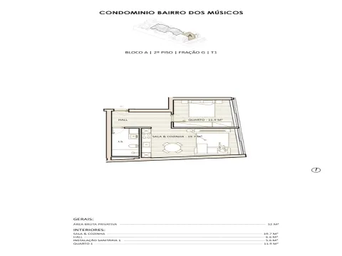 Apartamento T1 na Boavista