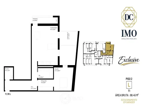 Apartamento T1 com duas varandas em Tondela | Edifício Exclusive